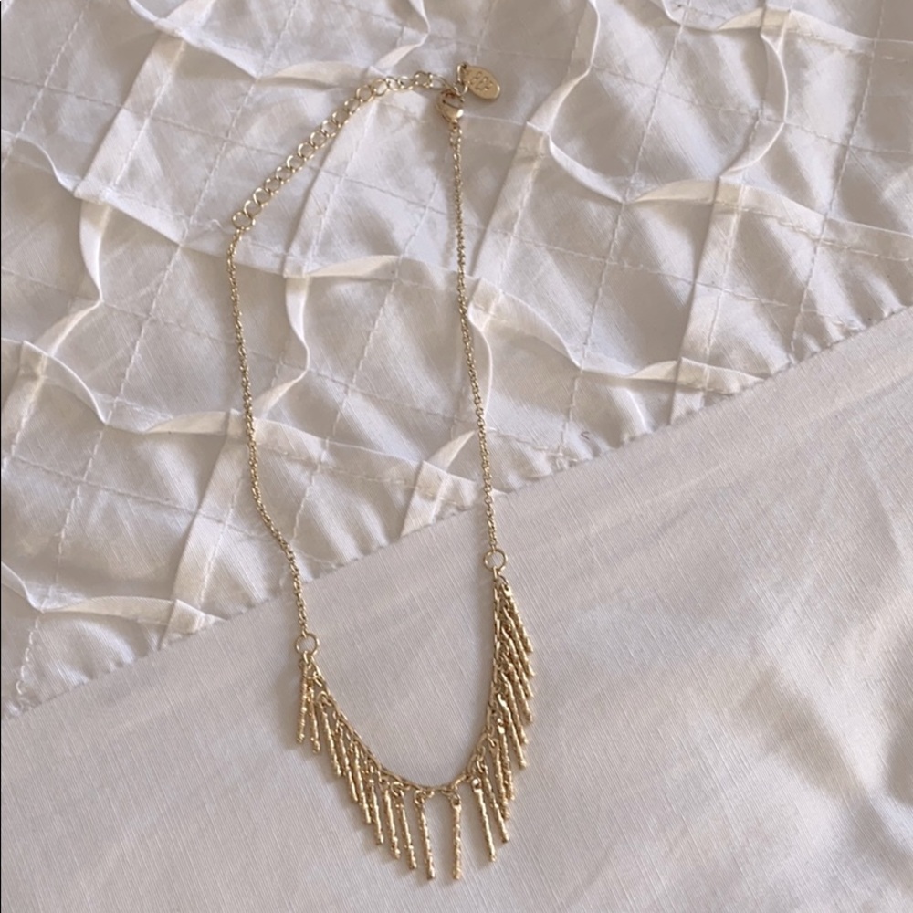 Gold fringe necklace